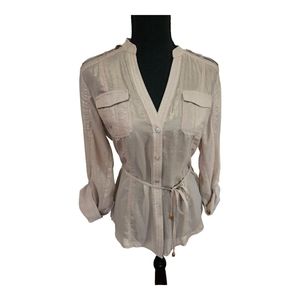 CACHÉ Gold Mabe Shell Button Down, never worn MINT CONDITION